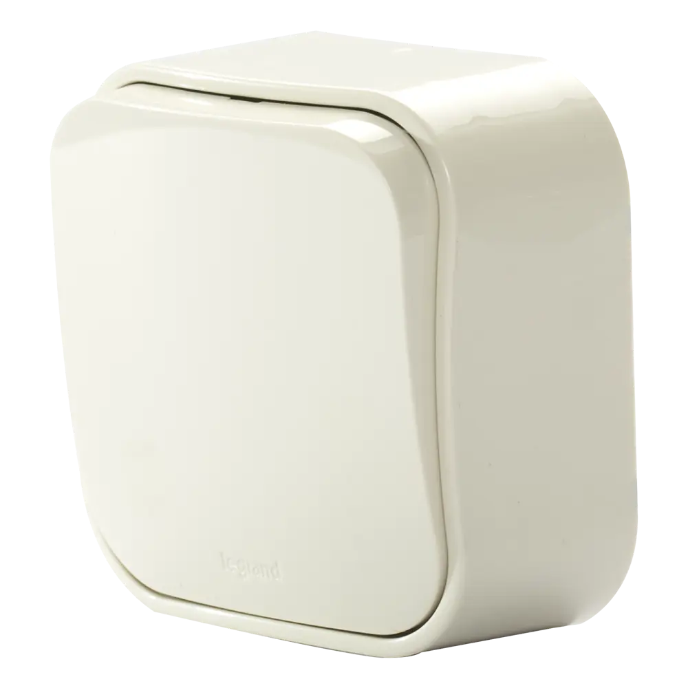 Legrand Quteo - одноклавишный переключатель накладной слоновая кость 16156317 STLM-0006601 - Вид №1