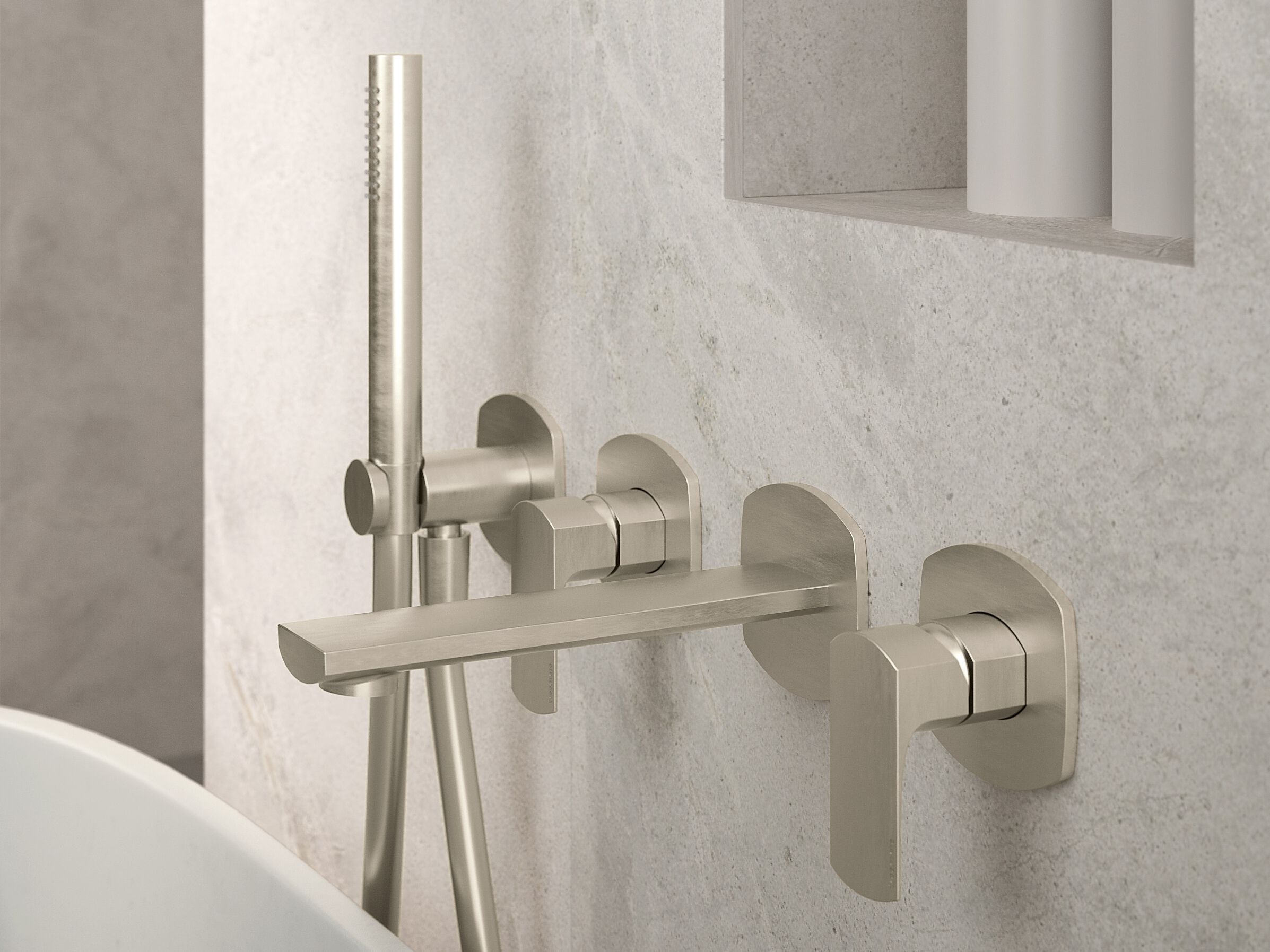 Латунный смеситель для душа / ванны с 4 отверстиями и ручным душем Rubinetterie Treemme Albatros ARCH-00053399