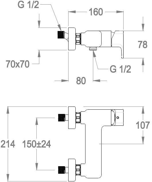 Fir Italia Смеситель для душа с одной ручкой на 2 отверстия Daily 44 4454050 - Вид №1