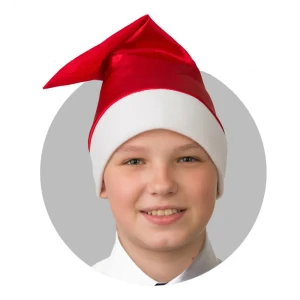 Шапка маскарадная сатин красный