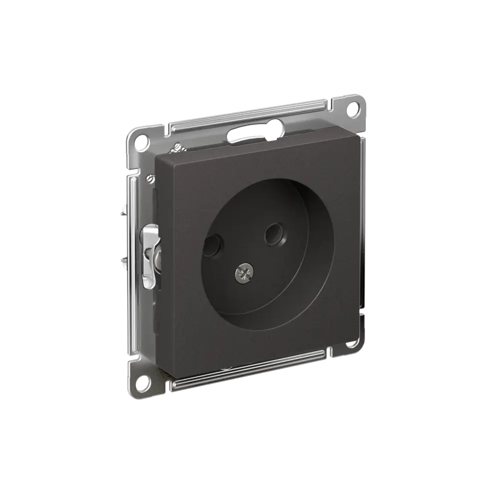 Розетка встраиваемая Systeme Electric AtlasDesign без заземления цвет базальт STLM-2176919
