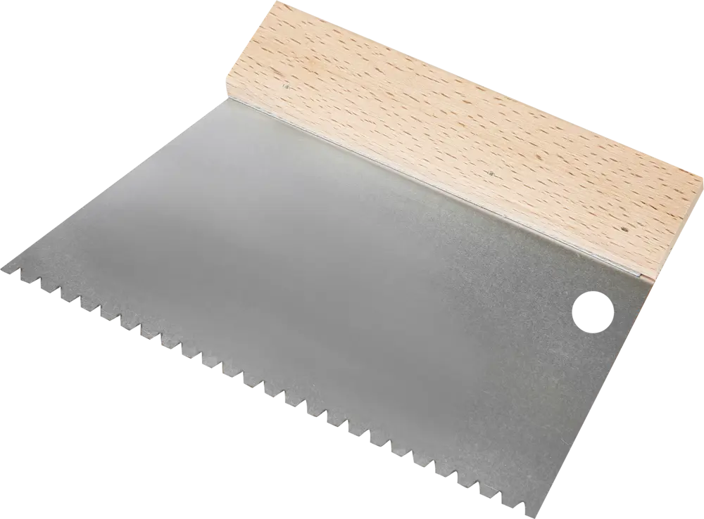 Шпатель зубчатый DOMINUS 180 мм для клея с буковой ручкой 81952426