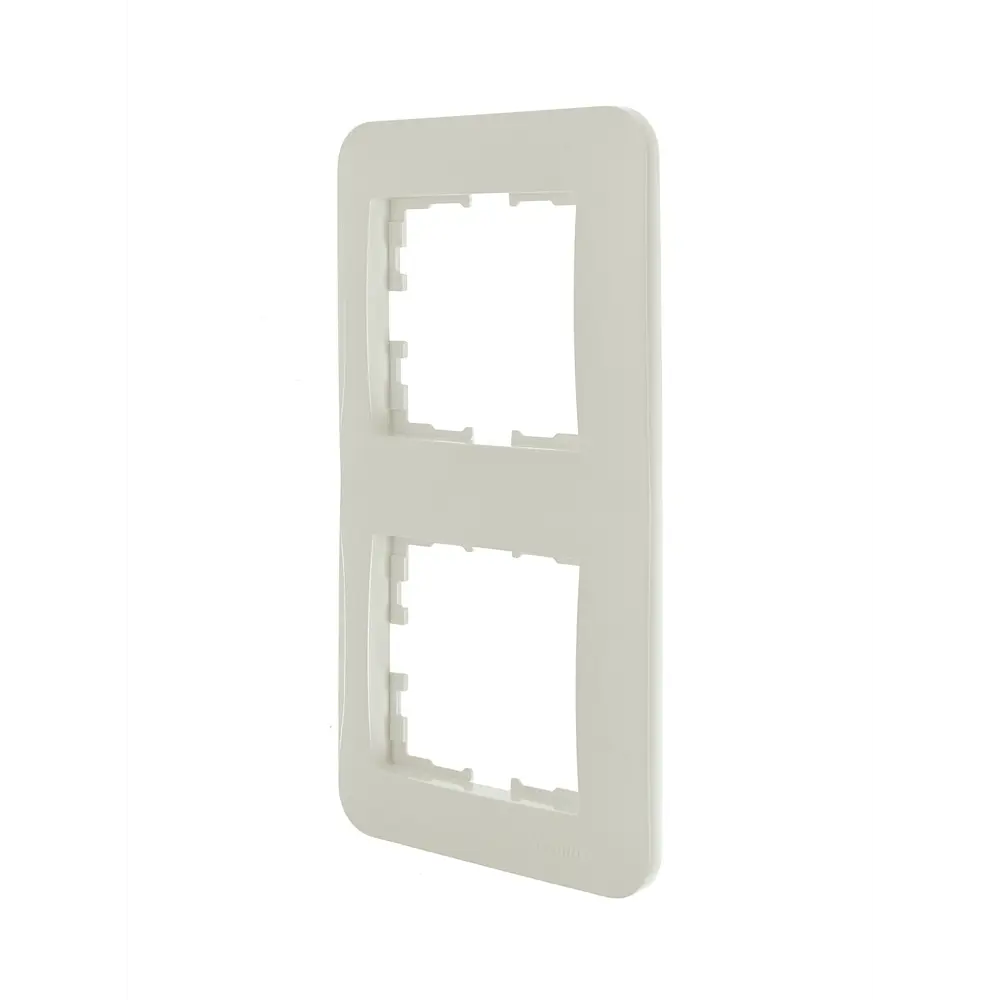 Рамка для розеток и выключателей Lezard Asti 2 поста вертикальная цвет кремовый STLM-2062793 - Вид №1