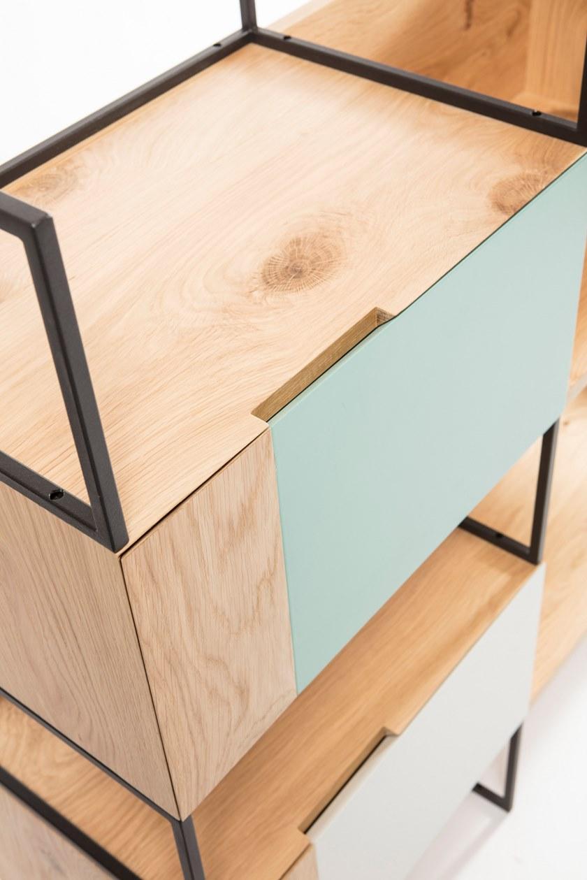 Medulum Отдельностоящий модульный книжный шкаф из дуба с ящиками Opus sun-id-1422922 - Вид №2