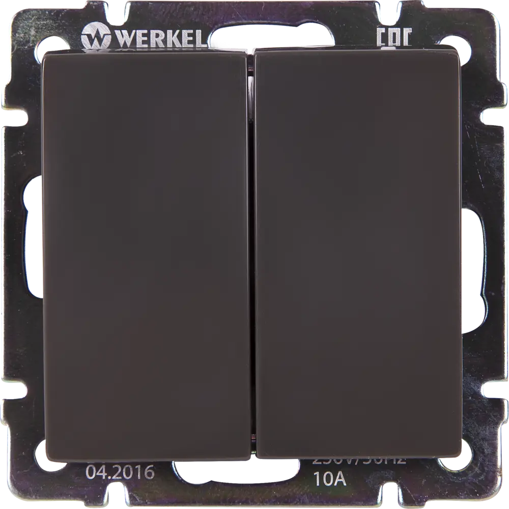 Выключатель проходной встраиваемый Werkel 2 клавиши, цвет серо-коричневый Встраиваемые механизмы STLM-2206711