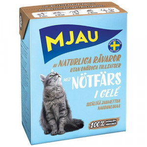 ПР0040563 Корм для кошек мясные кусочки в желе с рубленой говядиной конс. MJAU
