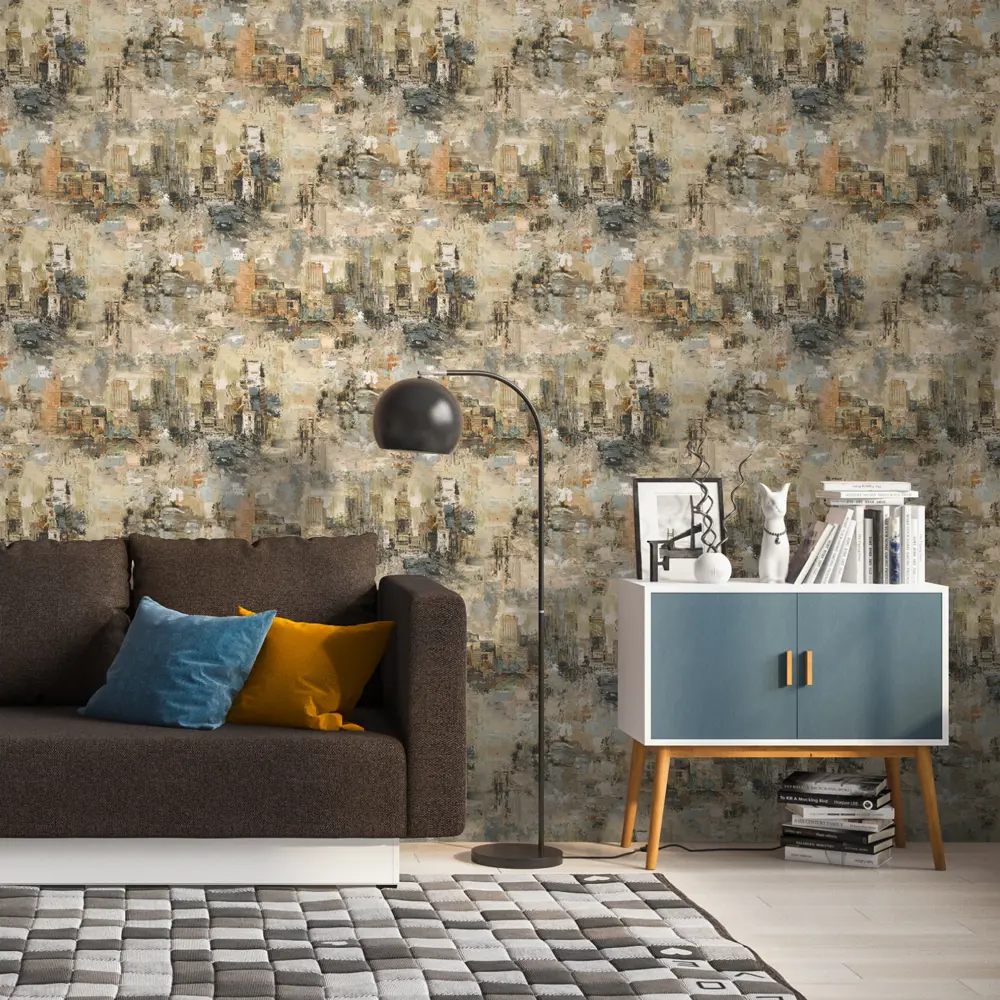 Обои флизелиновые Erismann Canvas бежевые 1.06 м ЭР60473-05 STLM-2129842 - Вид №2