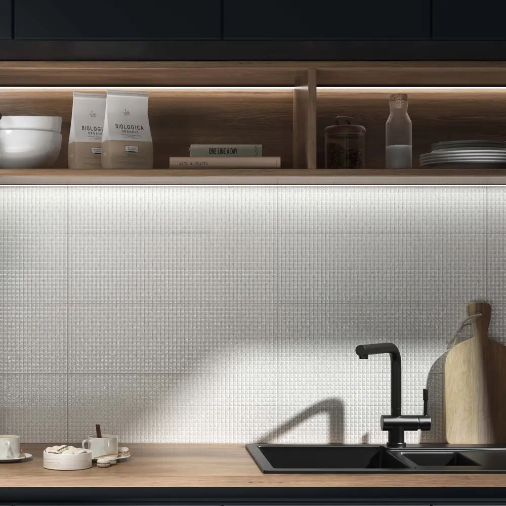 Плитка настенная Kerama Marazzi Сигма 20x60 см 1.2 м² глянцевая цвет белый квадратики STLM-2112063