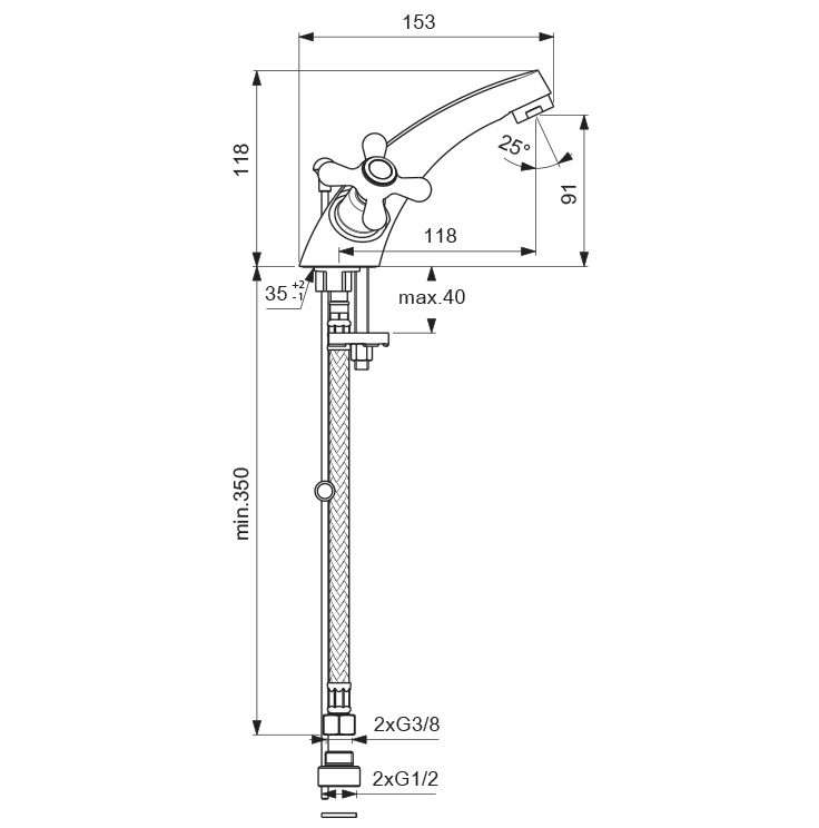 BA118AA Смеситель для умывальника VIDIMA RETRO - Вид №1