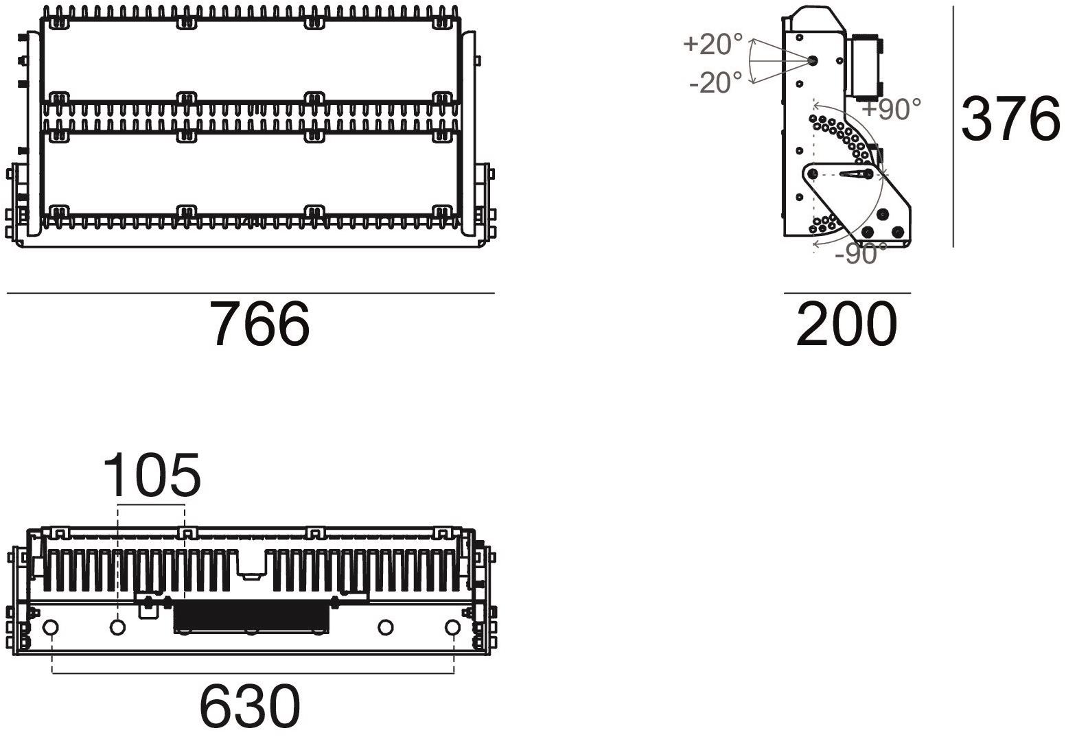 Linea Light Group Светодиодный проектор для улицы из алюминия и стекла Biglamp sun-id-1493128 - Вид №8