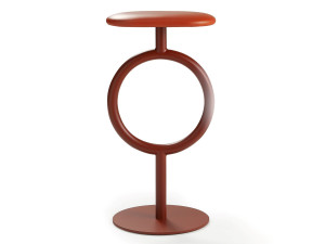 Стальной и кожаный табурет с подставкой для ног