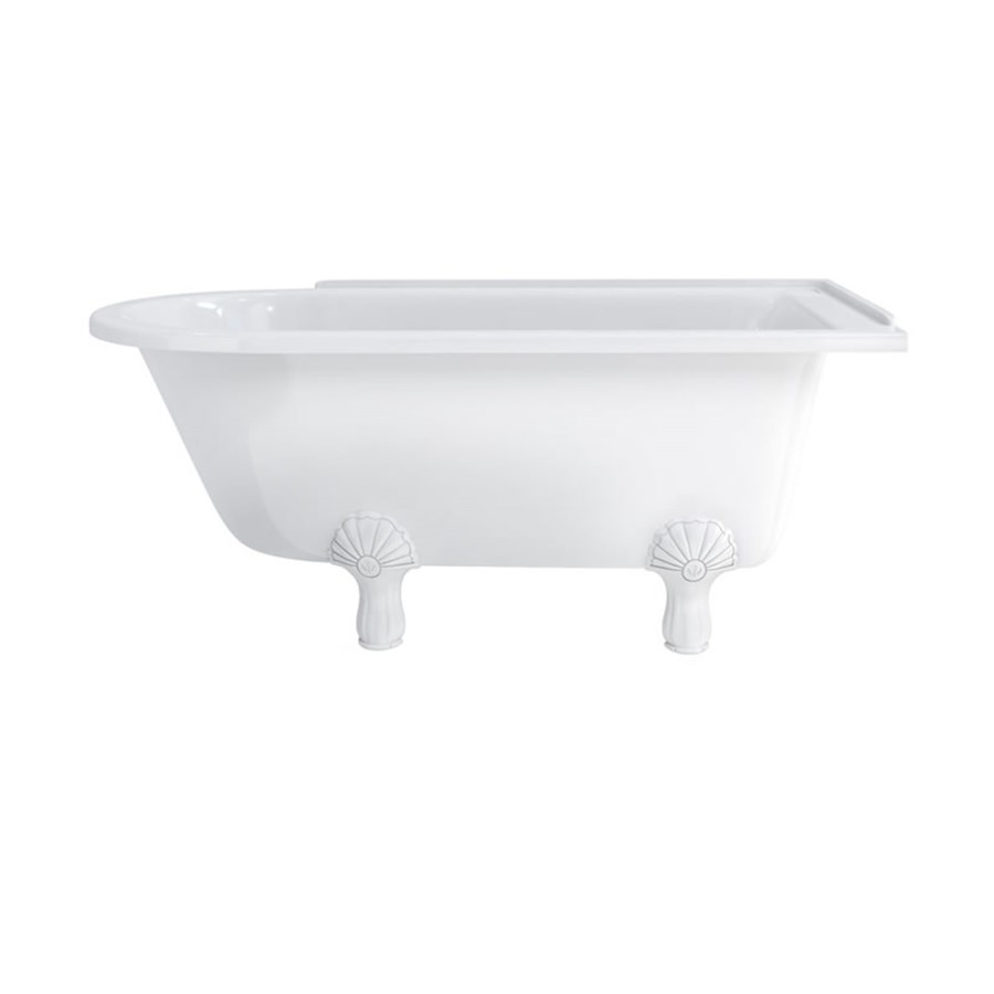 Burlington Душевая ванна для правой руки Hampton 150 см с роскошными ножками Правая рука с ножками Luxury Arc в белом цвете L2W E21  - Вид №5