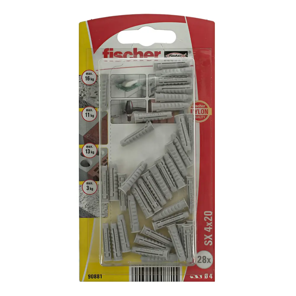 Дюбель для полнотелых материалов Fischer SX 4x20 мм нейлон 28 шт STLM-2201960 - Вид №1