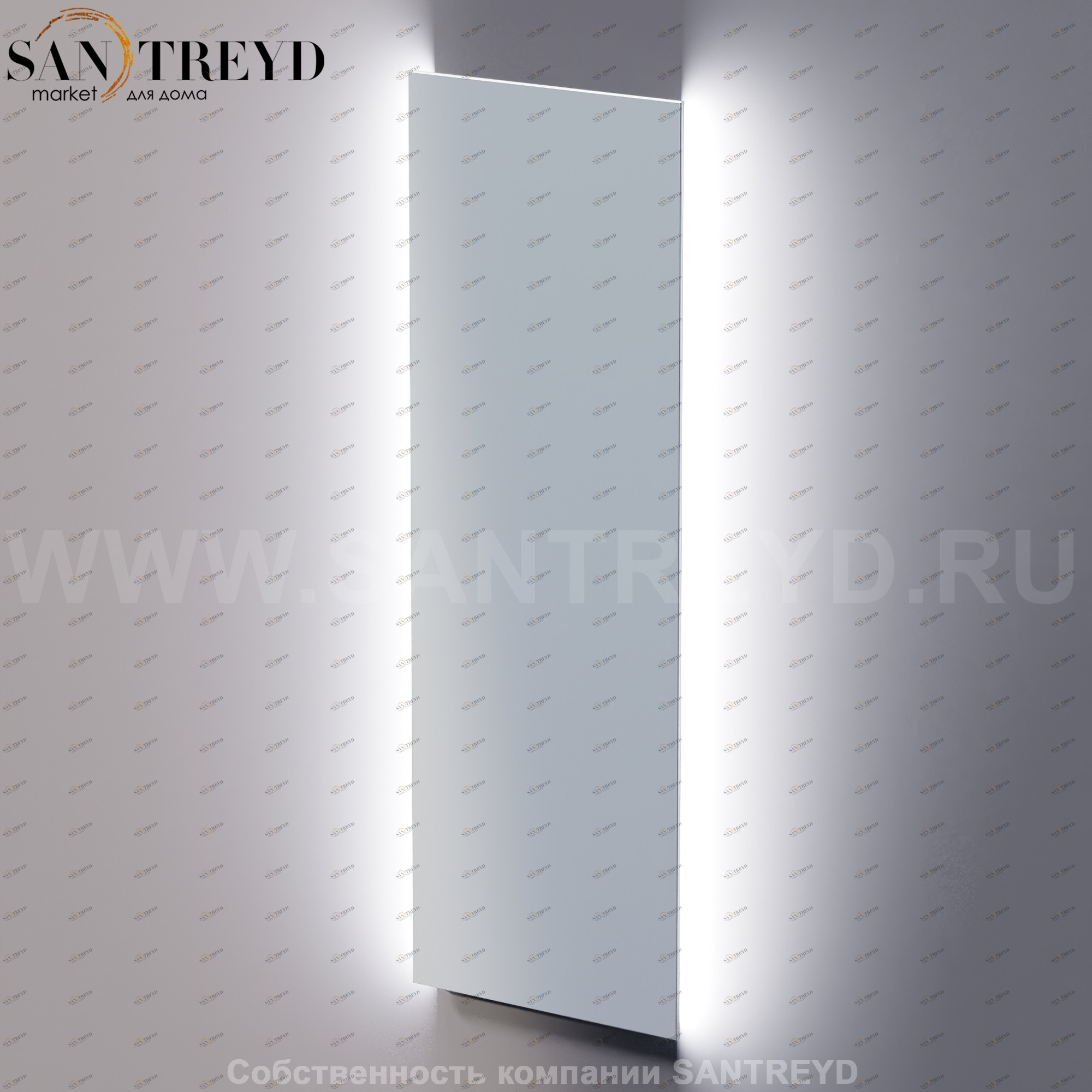 Agape NUDO LED Прямоугольное вертикальное зеркало с LED подсветкой: длина 35 см, высота 100 см ASPE0310