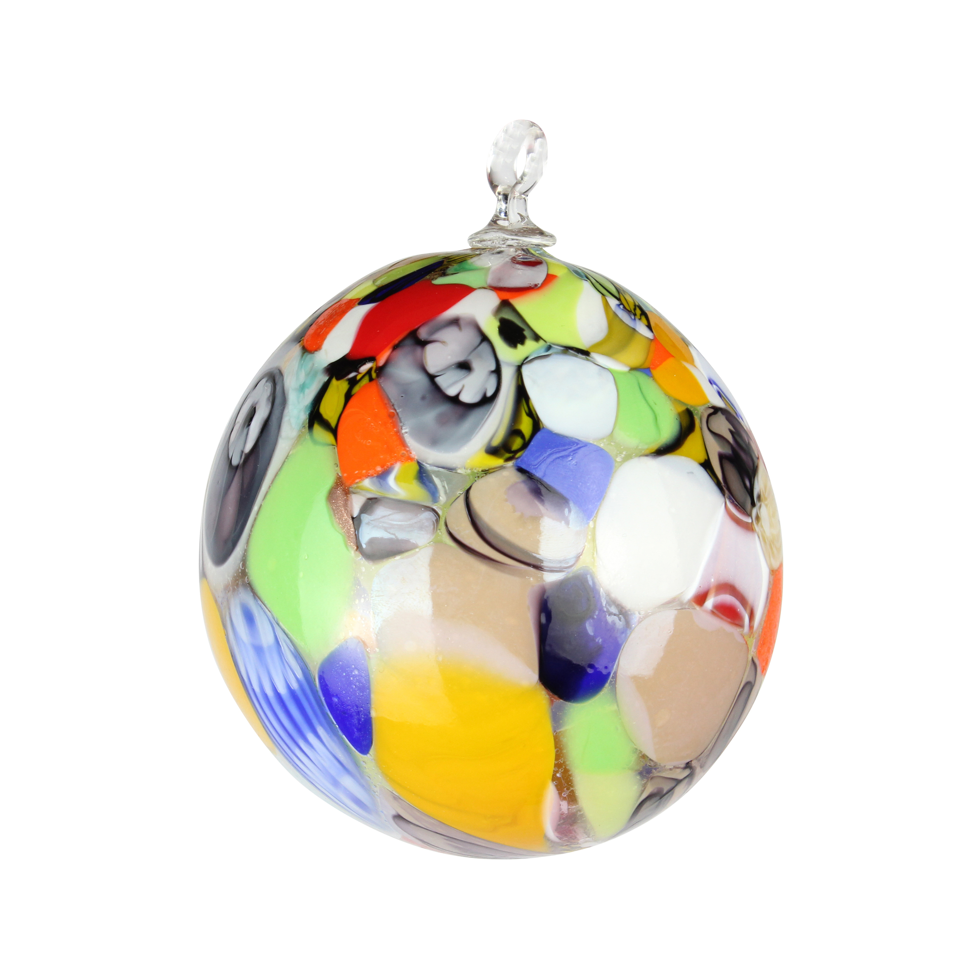 2079 ORIGINALMURANOGLASS Ёлочный шар Fantasy - миллефиори - Original Murano Glass OMG 9 см  - Вид №1