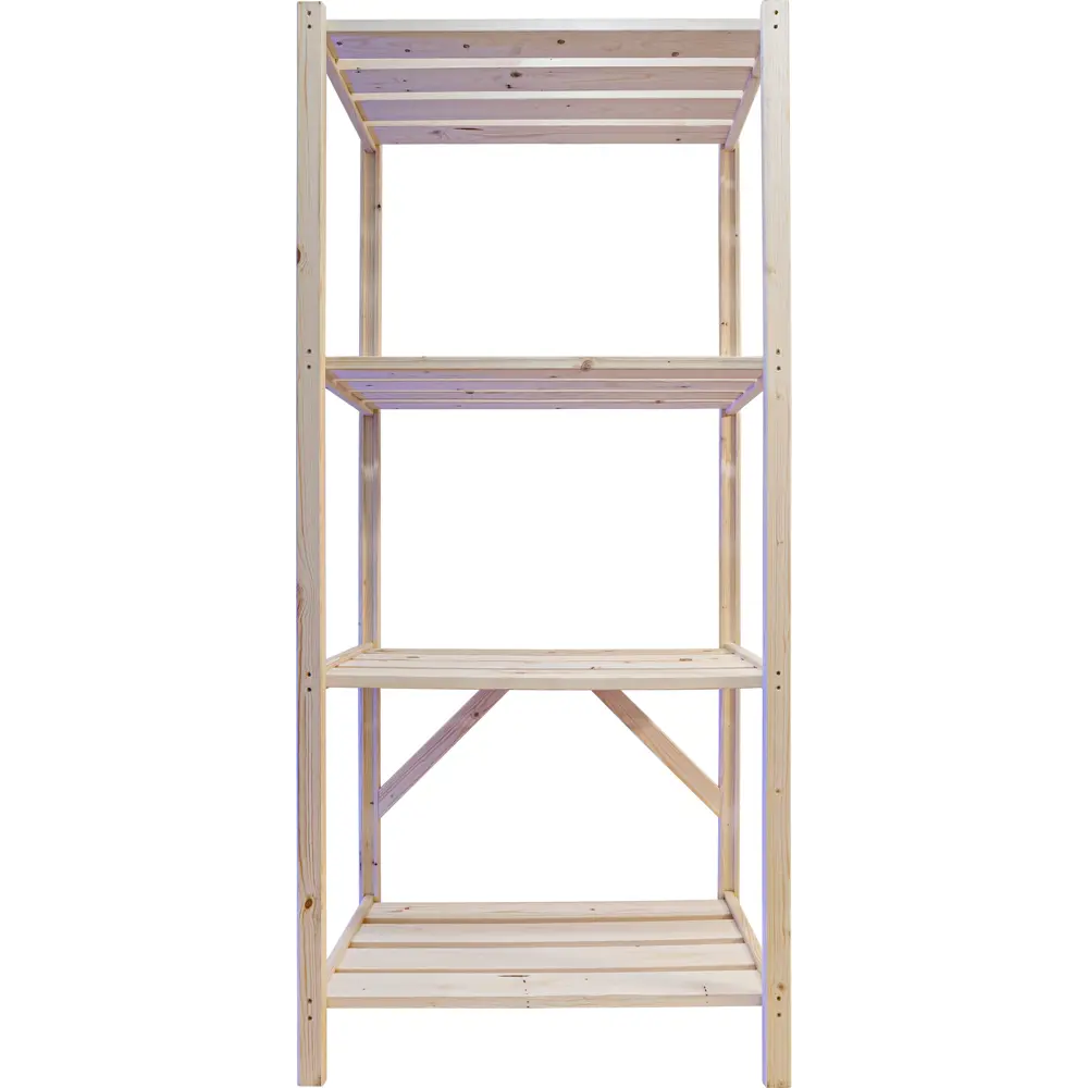 Стеллаж КД-1 4 полки 69x155x34 см нагрузка на полку до 35 кг дерево Santreyd STLM-2153994 - Вид №2