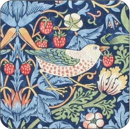 10579822 Pimpernel Набор подставок под горячее Pimpernel "Дрозды, синий фон" 10,5х10,5см, 6шт Пробка 