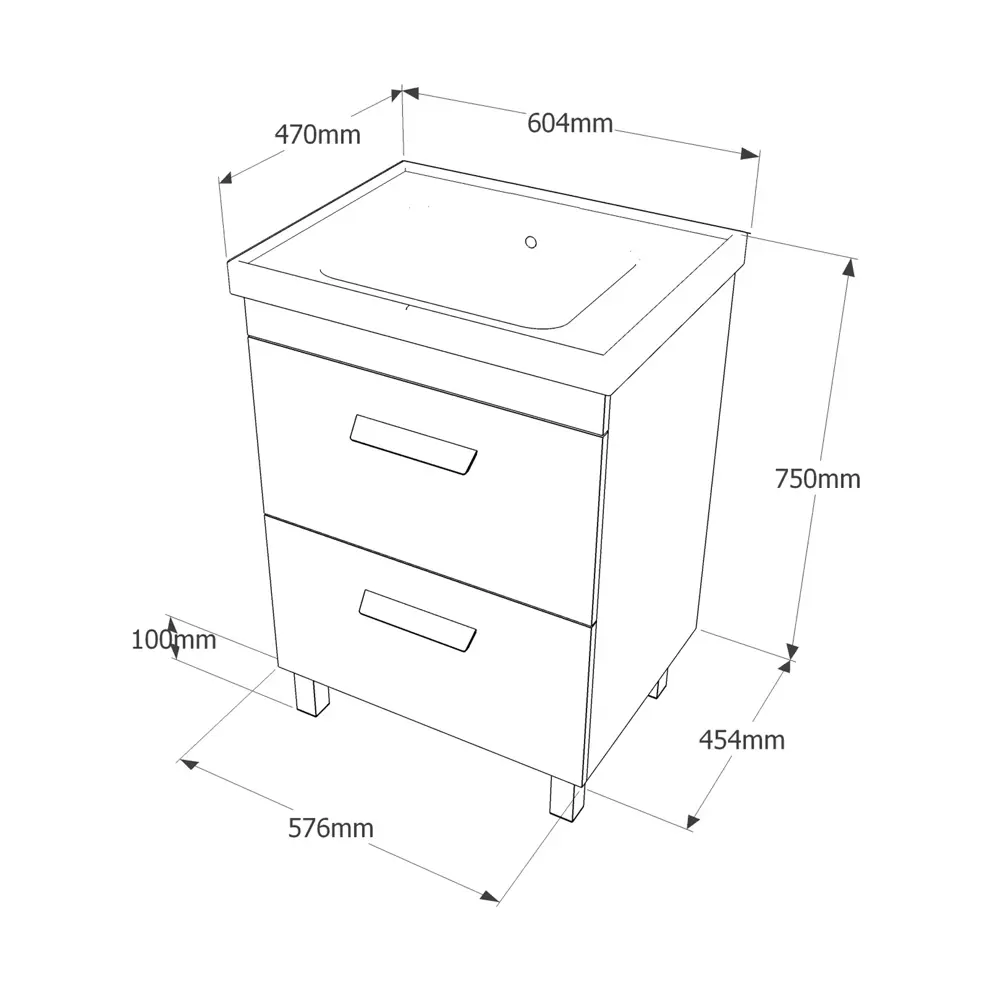 Тумба под раковину напольная Hilton 60 см цвет белый VIGO STLM-2130207 - Вид №5