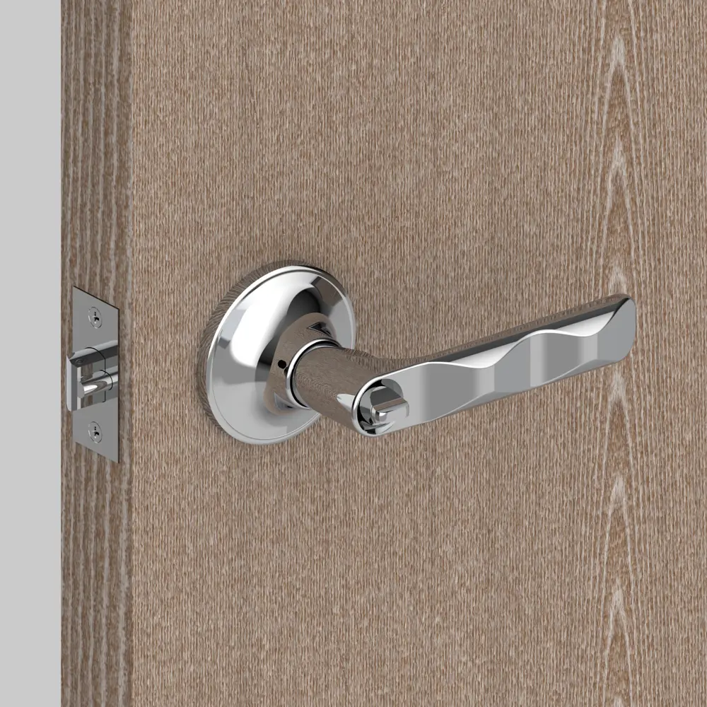 Ручка-защелка 624/BL PB-B с фиксатором ЦАМ, цвет хром FUARO STLM-2007849 - Вид №6