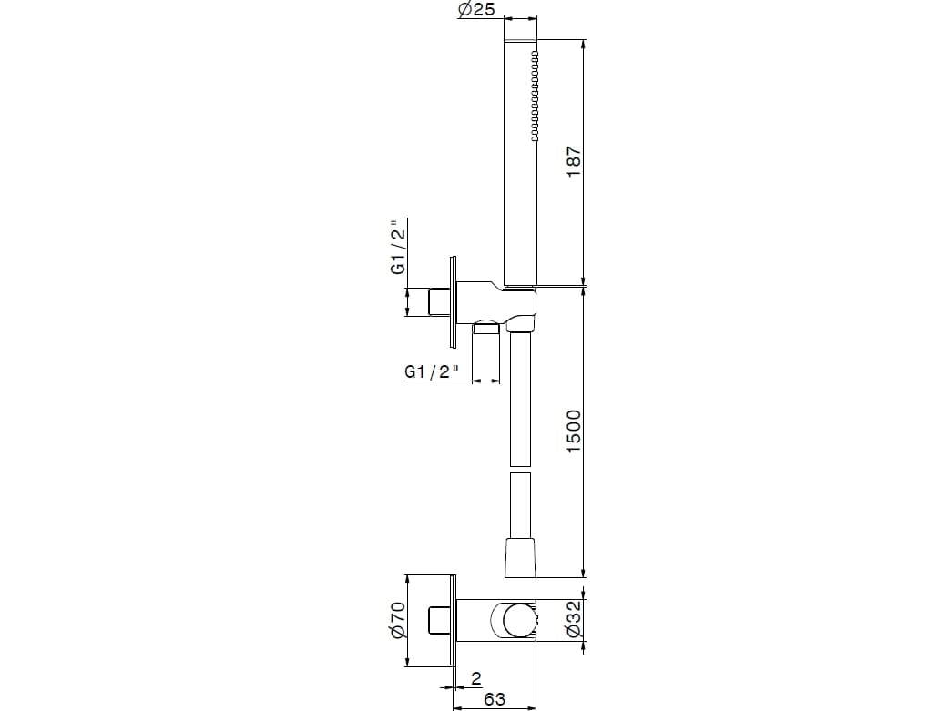 Настенный ручной душ с держателем Newform X-WAY ARCH-00137990 - Вид №1