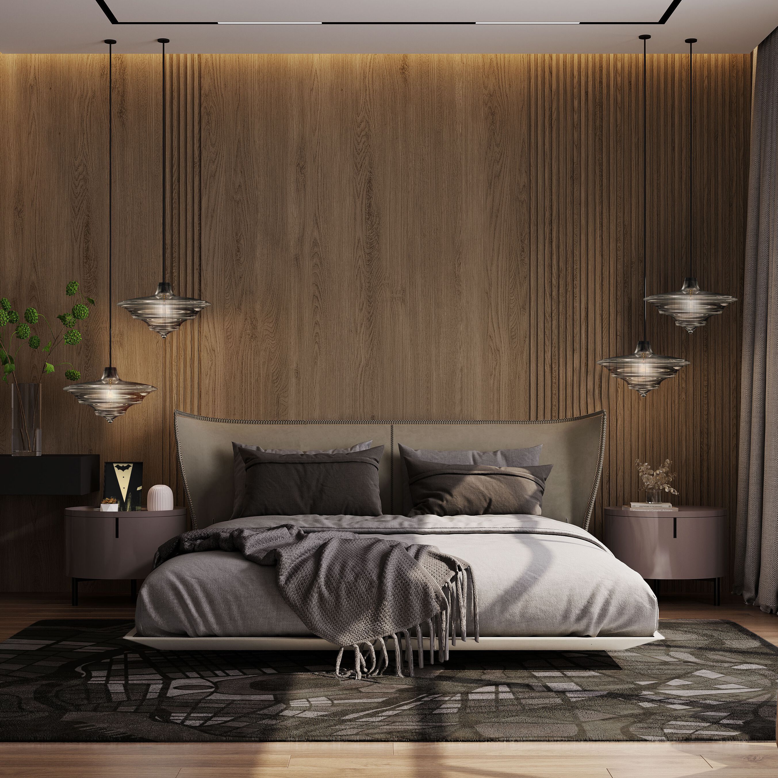 Деревянная круглая тумбочка Wayne Enterprises Home Collection WE-023 ARCH-00083082 - Вид №1