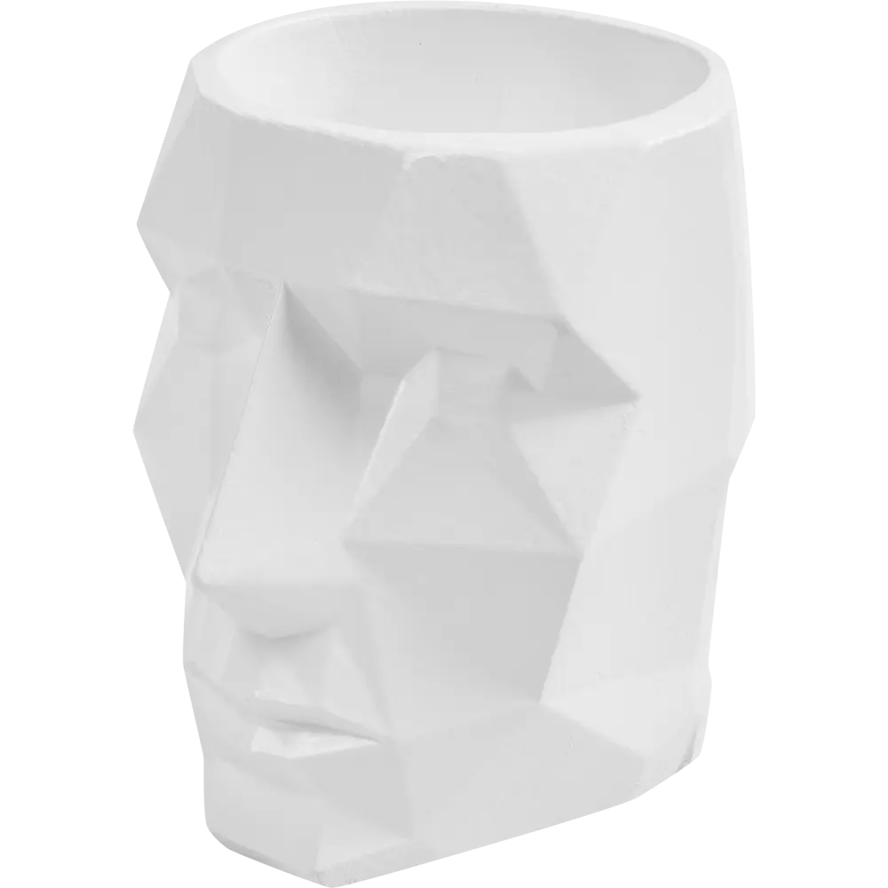 Ваза для цветов Голова граненая гипс белый Santreyd STLM-2103457