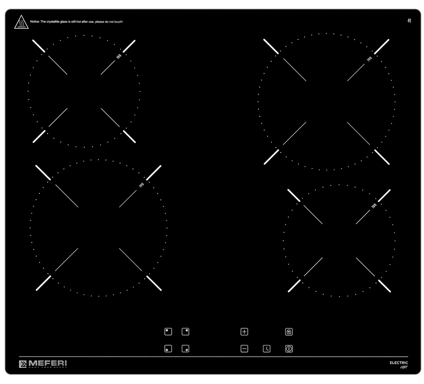 9168761 Электрическая варочная поверхность Meferi MEH604BK LIGHT STDN-0023134
