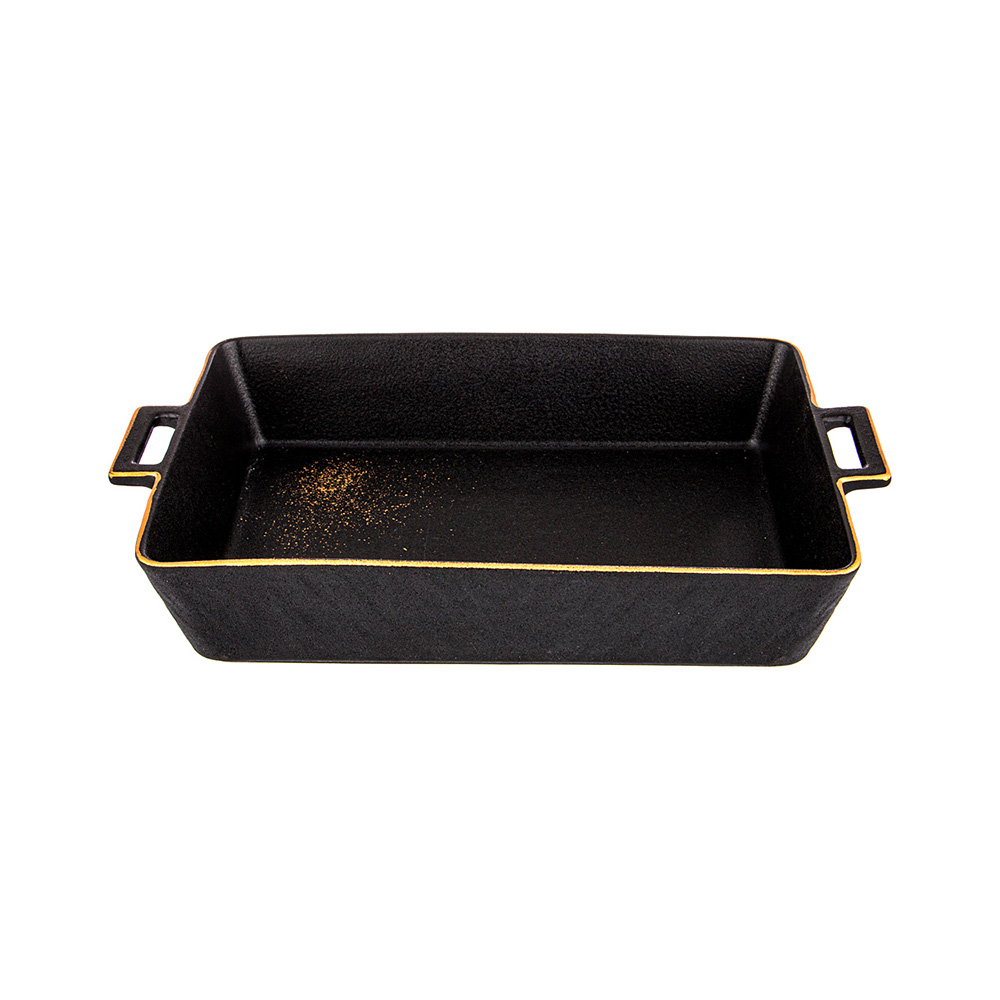 42-376 Посуда фарфоровая БЛЮДО ДЛЯ ЗАПЕКАНИЯ BRONCO "MIDNIGHT GOLD" Lefard 