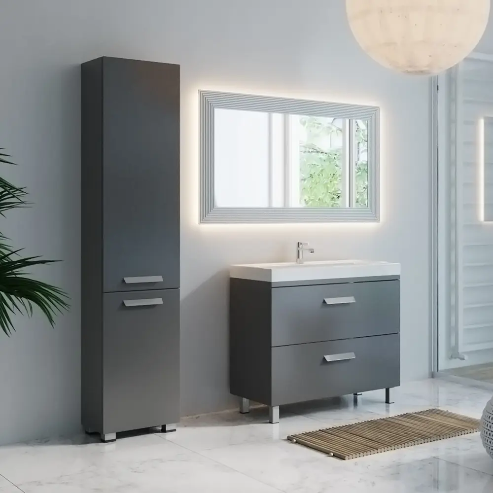 Тумба под раковину напольная Hilton 90 см цвет графит VIGO STLM-2002835 - Вид №4