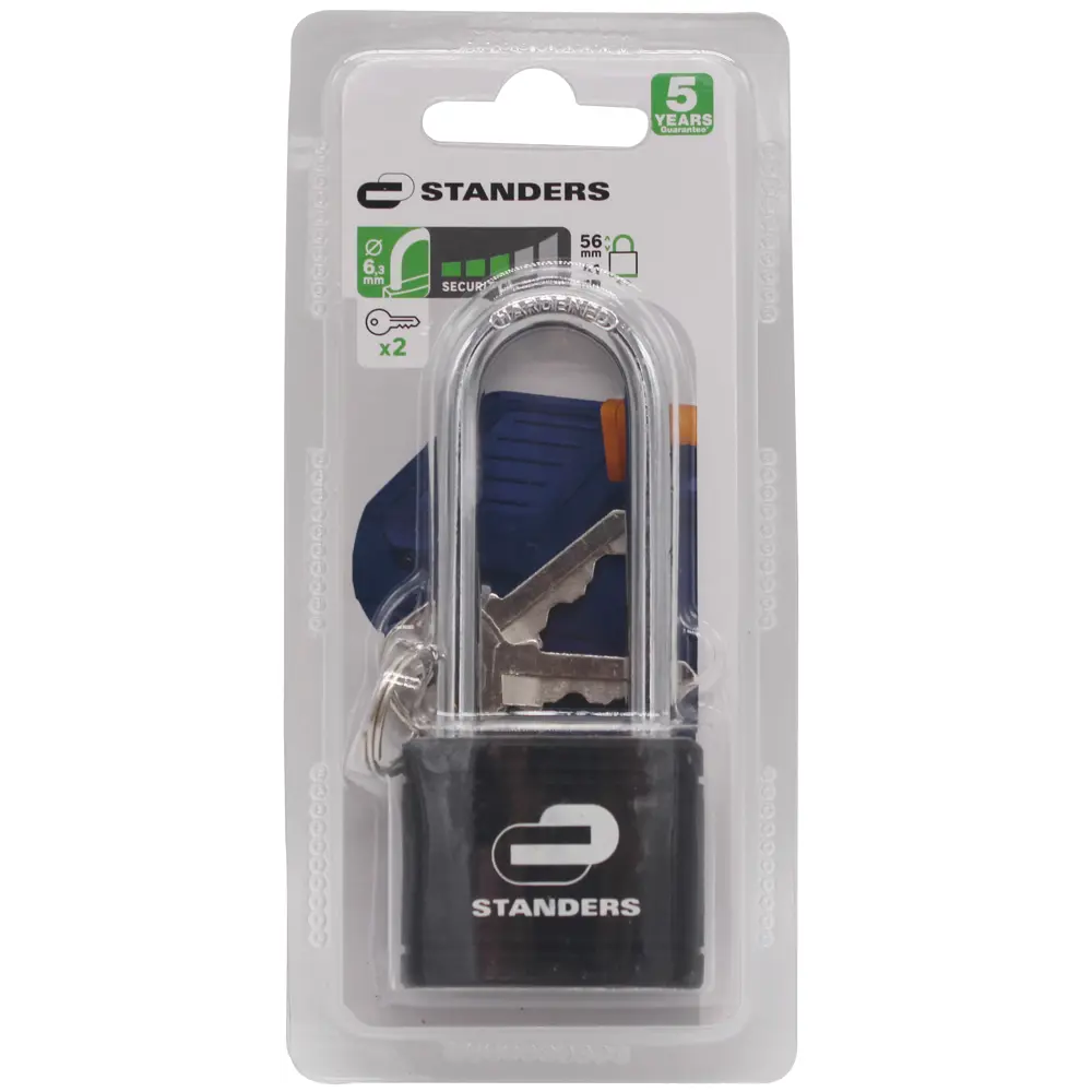 Замок навесной Standers с длинной дужкой 41x34 мм чугун STLM-2067143 - Вид №2