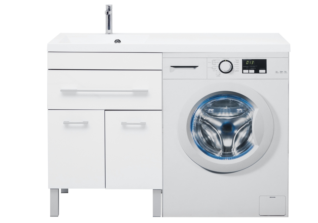 Тумба с раковиной Aquanet Верона 120 L белый (напольная, 1 ящик, 2 дверцы) 0018250700239565 - Вид №10