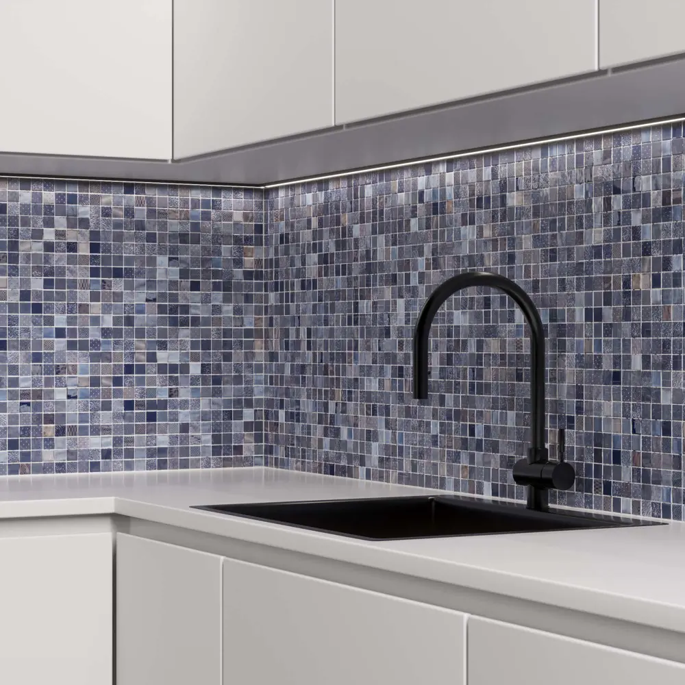 Мозаика Steel Black стекломасса 31.1x4.9 см цвет черный Santreyd Мозаика Onix STLM-2064841 - Вид №6