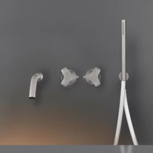 Настенные 2 прогрессивных смесители, установленные для ванной с носиком L. 170 мм и цилиндрический ручной душ диаметр 18 мм  ZIQ50 CEADESIGN