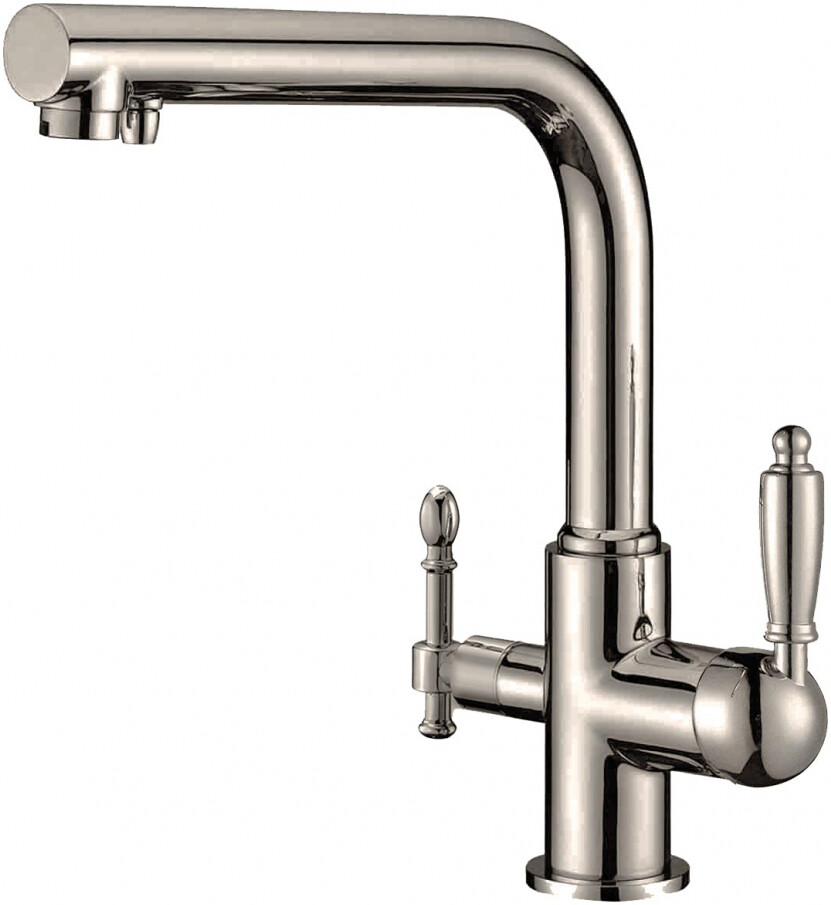 Смеситель ZorG Clean Water ZR 313 YF-33 NICKEL для кухонной мойки, никель
