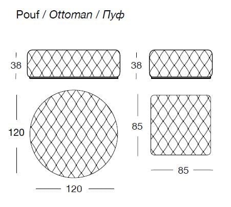 Круглый кожаный пуф Longhi Loveluxe ARCH-00076498 - Вид №5