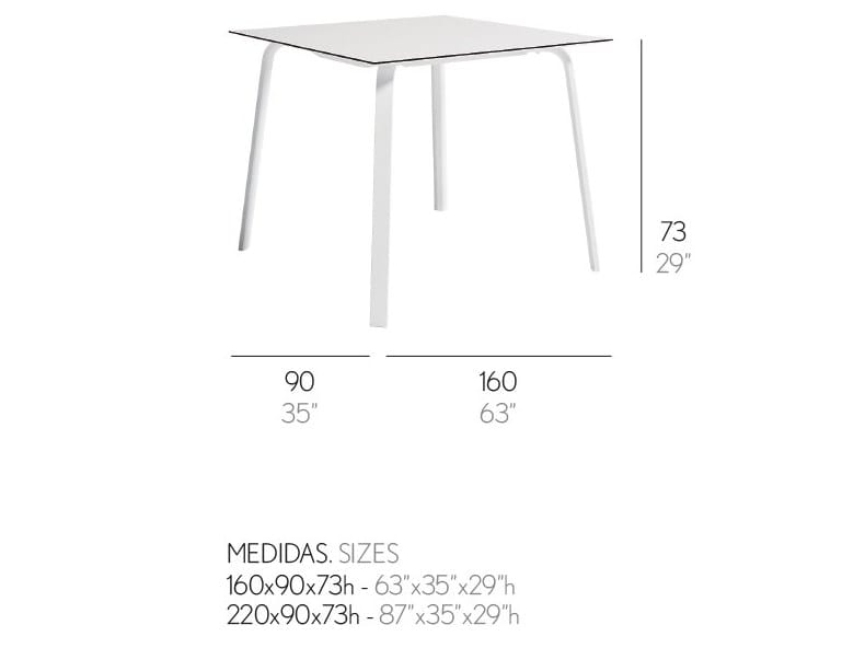 Штабелируемый прямоугольный садовый стол GANDIABLASCO стек ARCH-00025990 - Вид №2