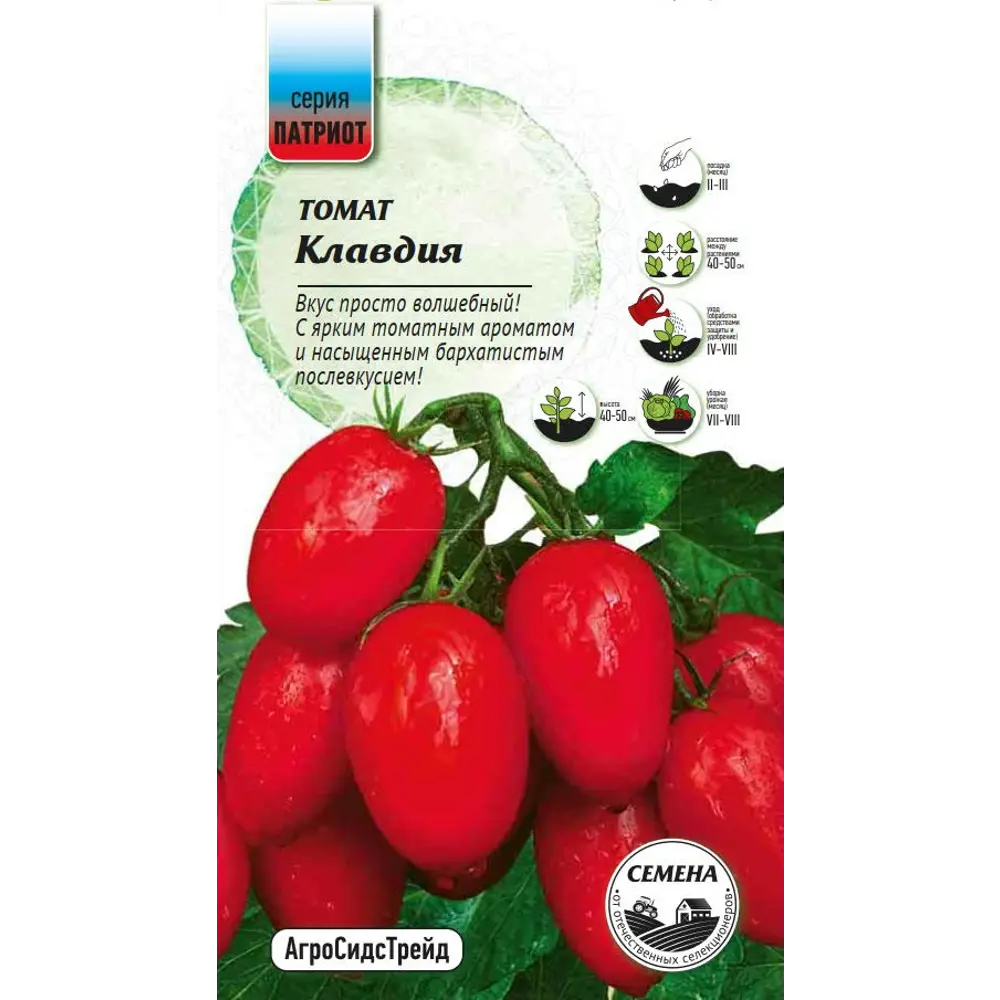 Семена овощей Патриот томат Клавдия 20 шт. 89405193 STLM-2032748 Santreyd 