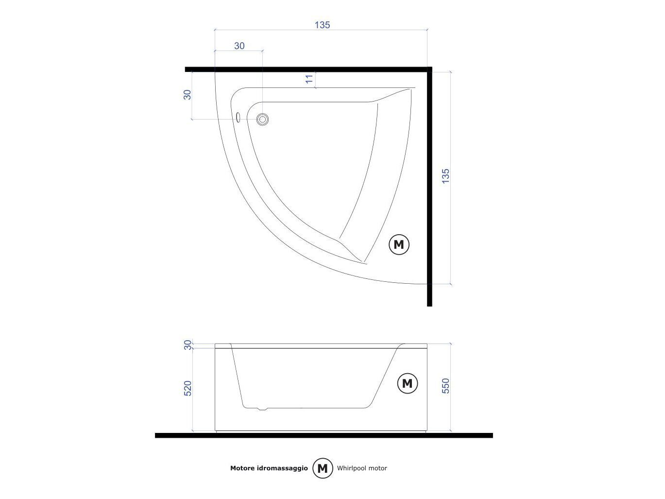 Угловая ванна с гидромассажем Gruppo Treesse мебель для ванной комнаты-угловые ванны ARCH-00069513 - Вид №2