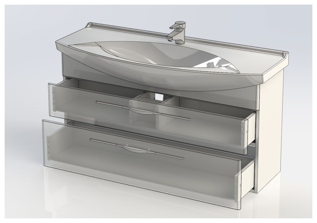 Тумба с раковиной Aquanet Ирвин 120 белый 0020397500175450 - Вид №4