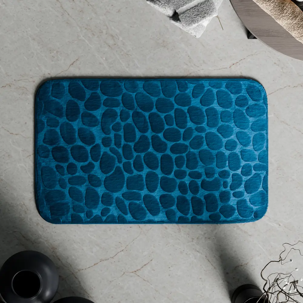 Коврик для ванной Vidage Каменка 50x80 см цвет синий STLM-2024705