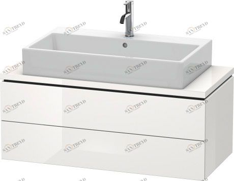 LC580908585 Тумбочка для компактной консоли L-Cube #LC5809 1020 x 477 мм Белый глянцевый лак Duravit