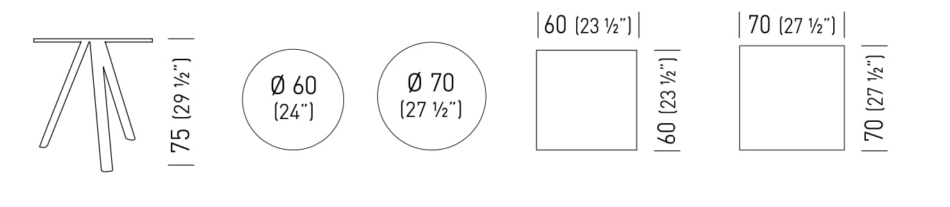 Круглый стол с 3 ножками GABER NORMAN 3-POD ARCH-00009637 - Вид №3