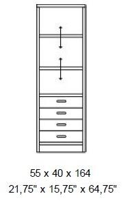 Dyrlund Деревянный книжный шкаф с ящиками  1192m  - Вид №2