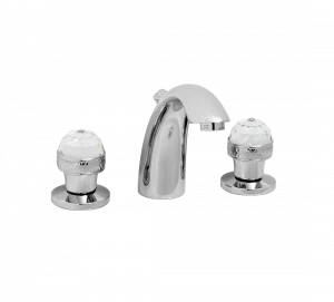 Gentry Home Смеситель для умывальника на три отверстия с выдвижным краном Crystal Хром GH100417