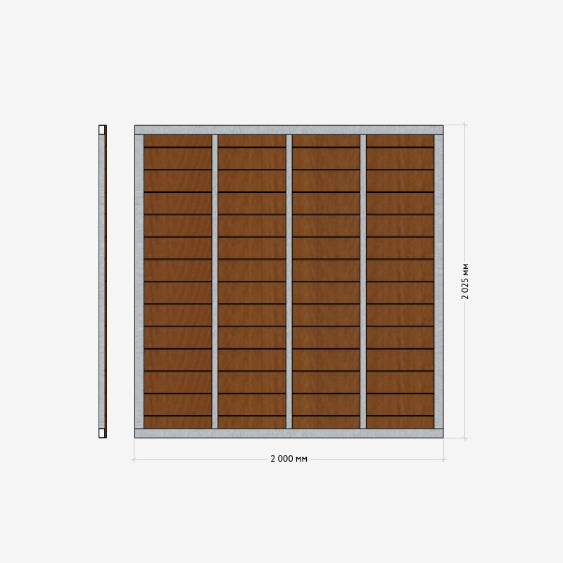 Заборная секция «Горизонтальная» 2×2,025м RUSDECKING sun-id-1025052 - Вид №2
