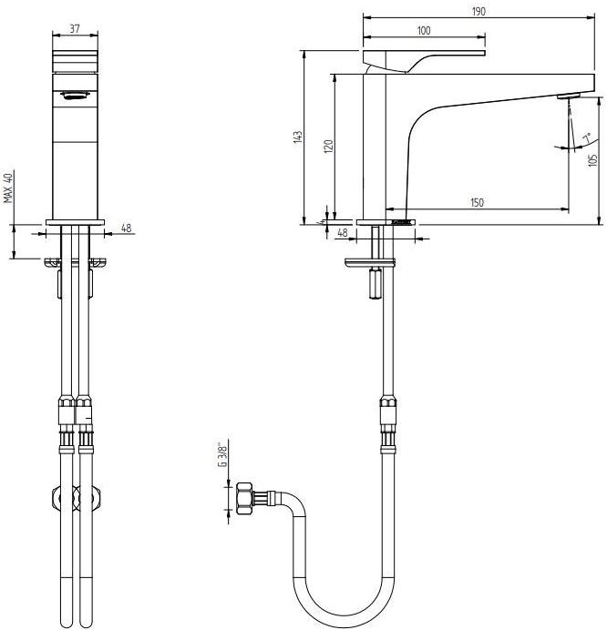 ZAZZERI Смеситель для умывальника 100 sun-id-1462517 - Вид №8