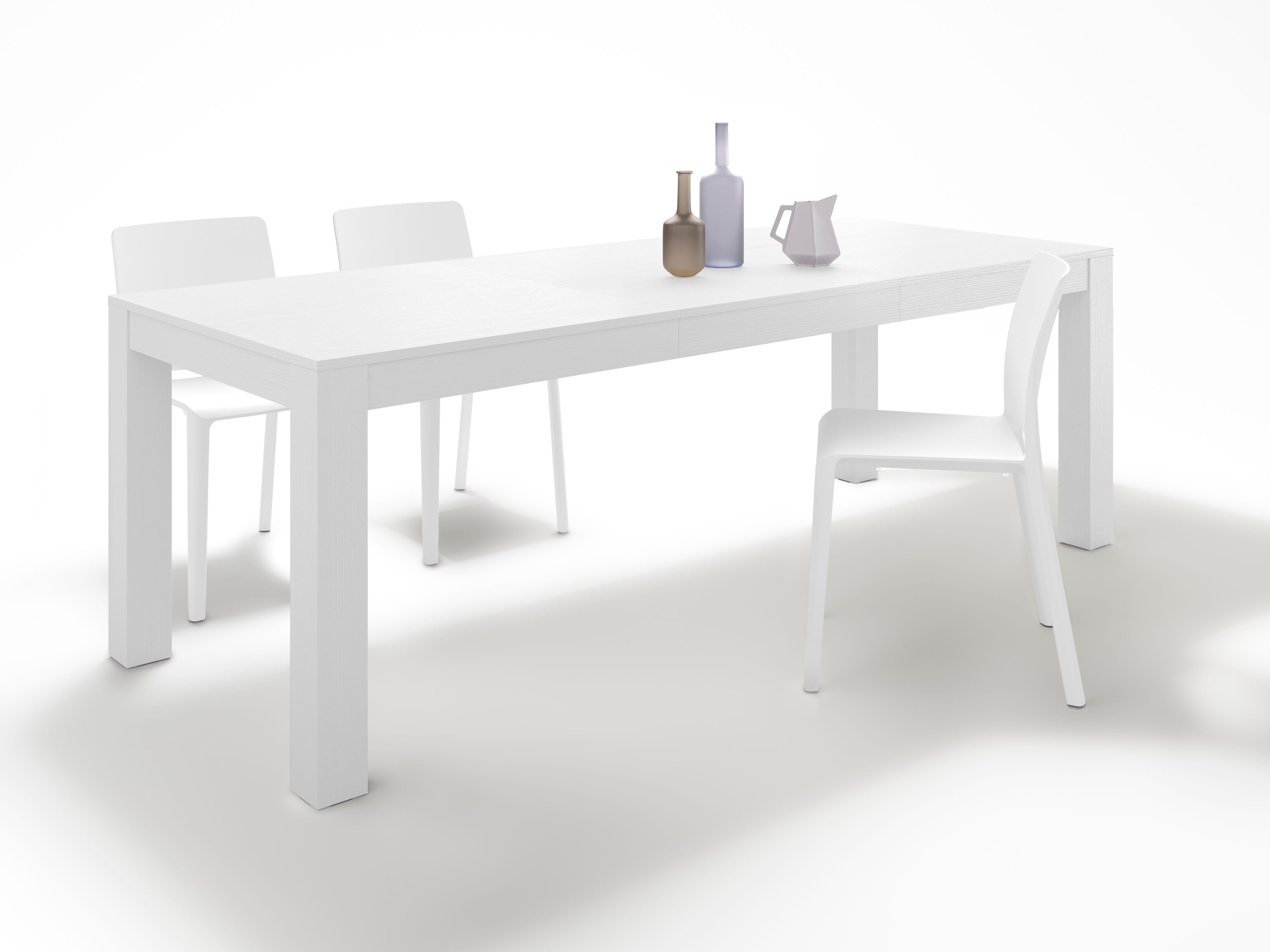 Выдвижной прямоугольный обеденный стол из белого ясеня Mobili Fiver Rachele ARCH-00072456 - Вид №1