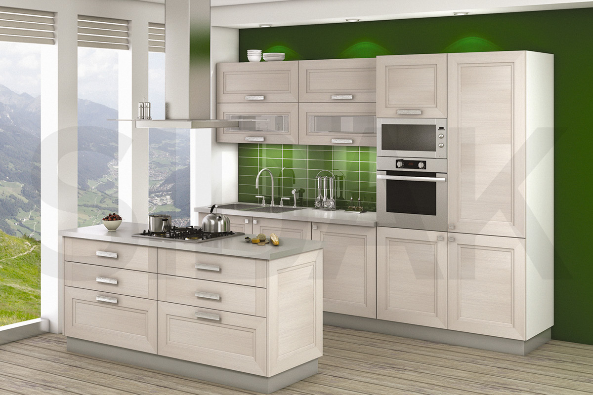 Фасады для кухни Оливия Фрезеровка «Оливия» Сосна Авола №243 SIDAK SIST2822-546 - Вид №1