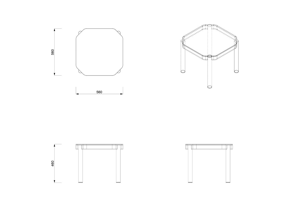 Алюминиевый квадратный журнальный столик для сада Joyf Tropic ARCH-00083365 - Вид №4