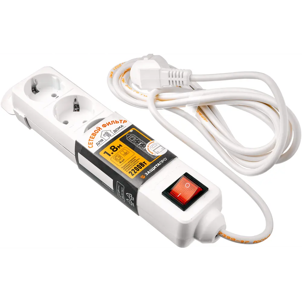 Сетевой фильтр ЗАЩИТА ПРО с 4 розетками и защитой от перегрузок 82741280 STLM-0035244
